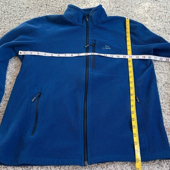 L.L. Bean Men’s Slightly Fitted Fleece Full Zip Jacket Blue Medium Pockets - Picture 4 of 6